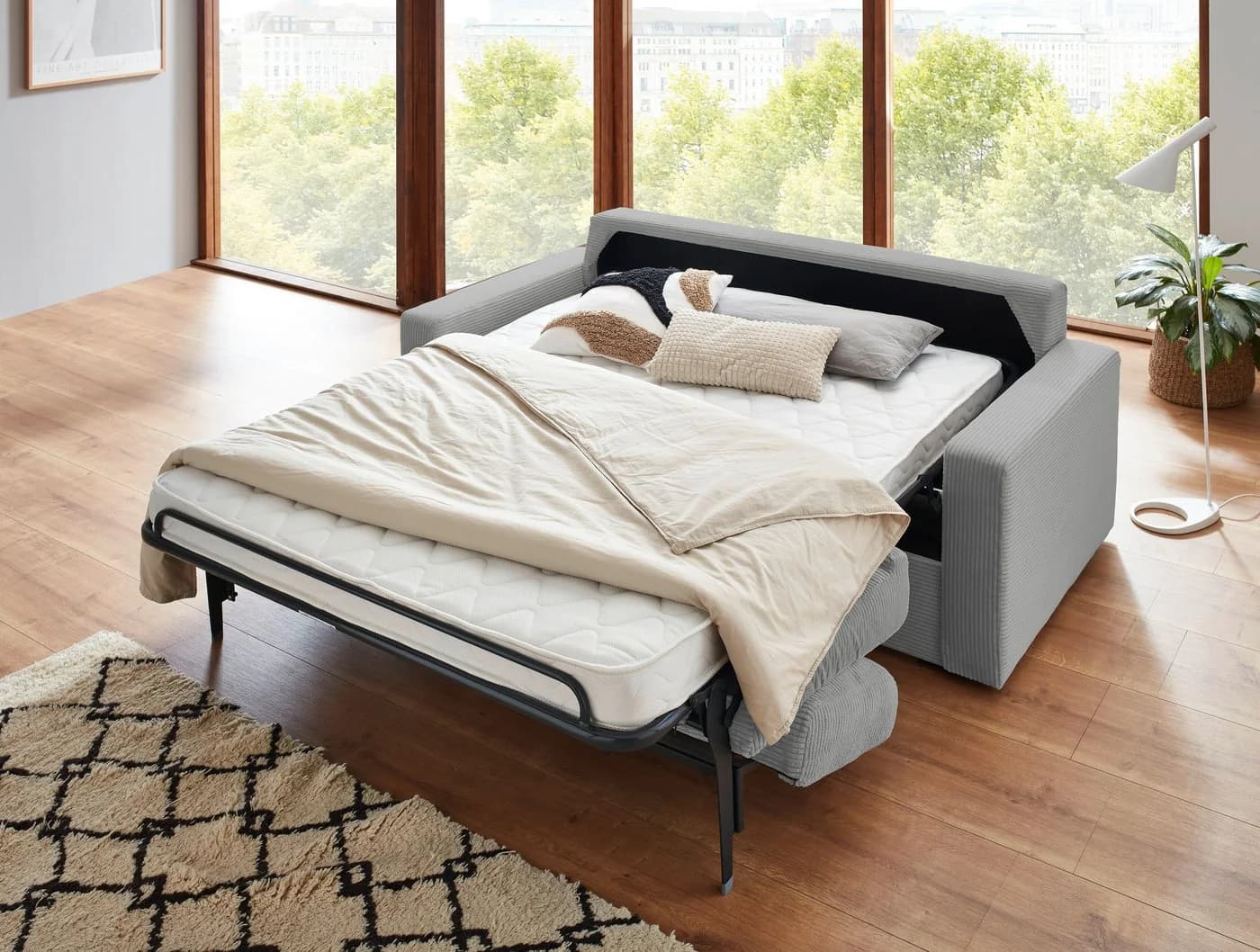 ATLANTIC HOME COLLECTION Schlafsofa Rolando Grau 196 cm