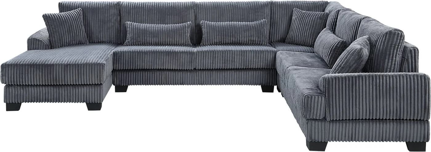 ATLANTIC HOME COLLECTION Wohnlandschaft Miron U-Form Grau Cord