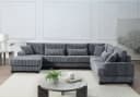 ATLANTIC HOME COLLECTION Wohnlandschaft Miron U-Form Grau Cord Bild 2