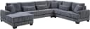 ATLANTIC HOME COLLECTION Wohnlandschaft Miron U-Form Grau Cord Bild 3