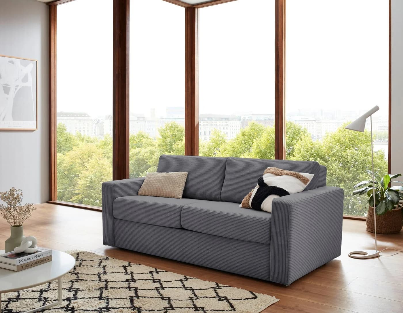 ATLANTIC HOME COLLECTION Schlafsofa Rolando Grau mit Matratze - Bild 2