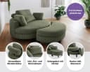 ATLANTIC HOME COLLECTION Loveseat Ravi Grün mit Stauraumhocker Bild 3