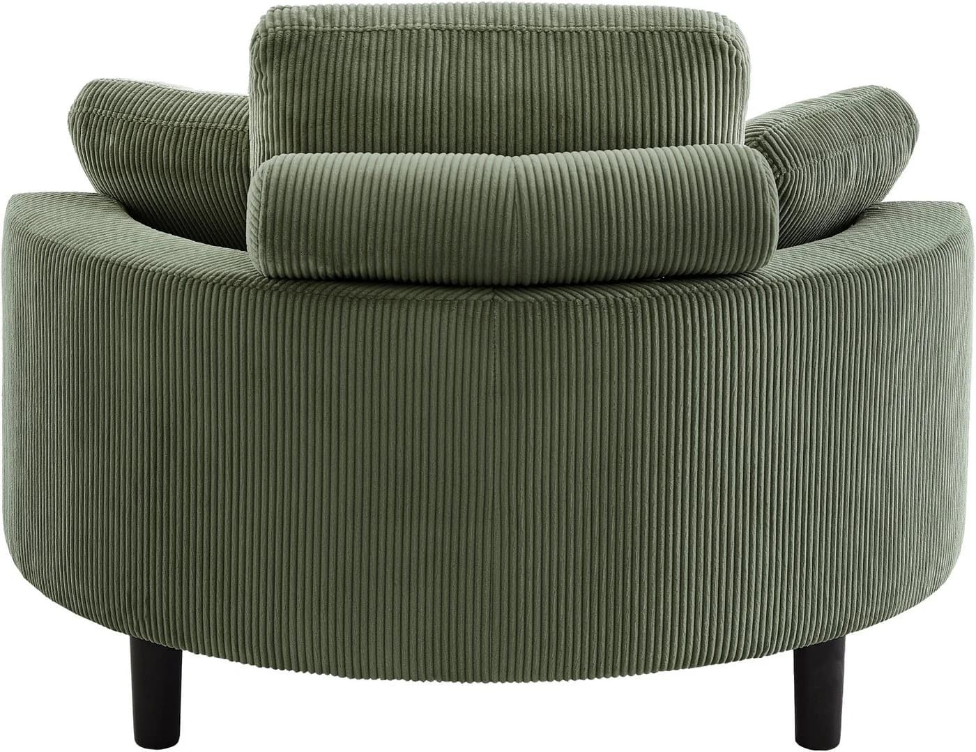 ATLANTIC HOME COLLECTION Loveseat Ravi Grün mit Stauraumhocker - Bild 5