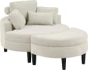 ATLANTIC HOME COLLECTION Loveseat Ravi mit Stauraumhocker Creme-Weiß Bild 1