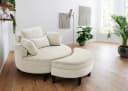 ATLANTIC HOME COLLECTION Loveseat Ravi mit Stauraumhocker Creme-Weiß Bild 2