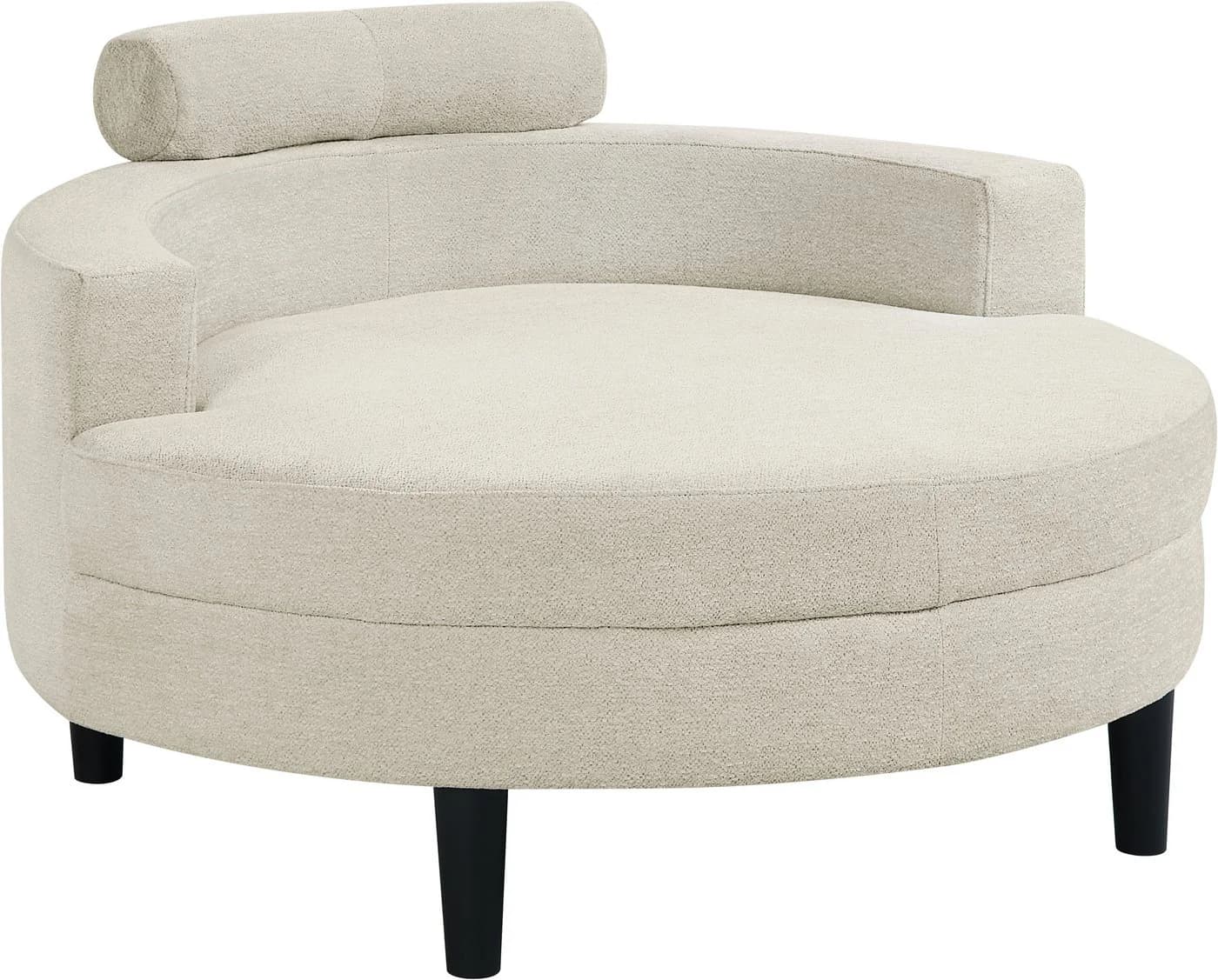 ATLANTIC HOME COLLECTION Loveseat Ravi mit Stauraumhocker Creme-Weiß - Bild 4