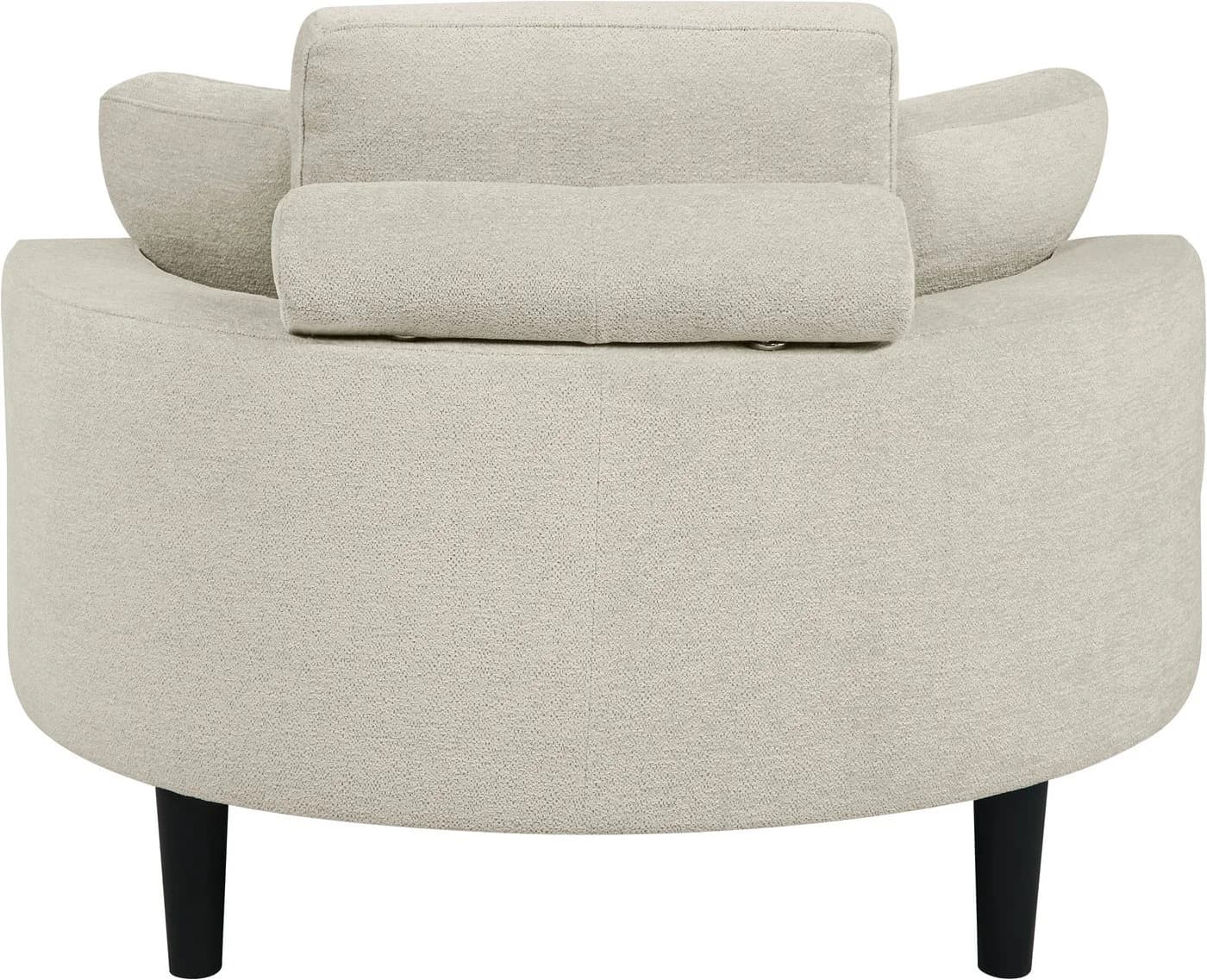 ATLANTIC HOME COLLECTION Loveseat Ravi mit Stauraumhocker Creme-Weiß - Bild 5