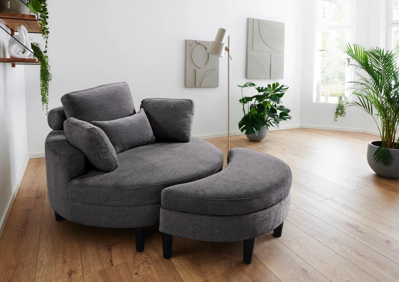 ATLANTIC HOME COLLECTION Loveseat Ravi Anthrazit mit Stauraum - Bild 2