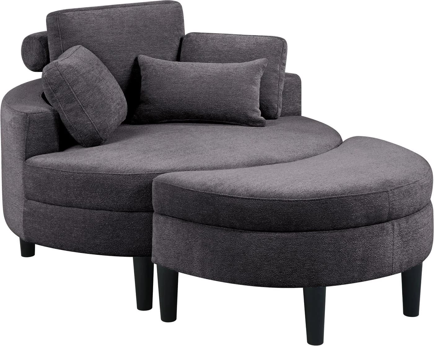 ATLANTIC HOME COLLECTION Loveseat Ravi Anthrazit mit Stauraum - Bild 4