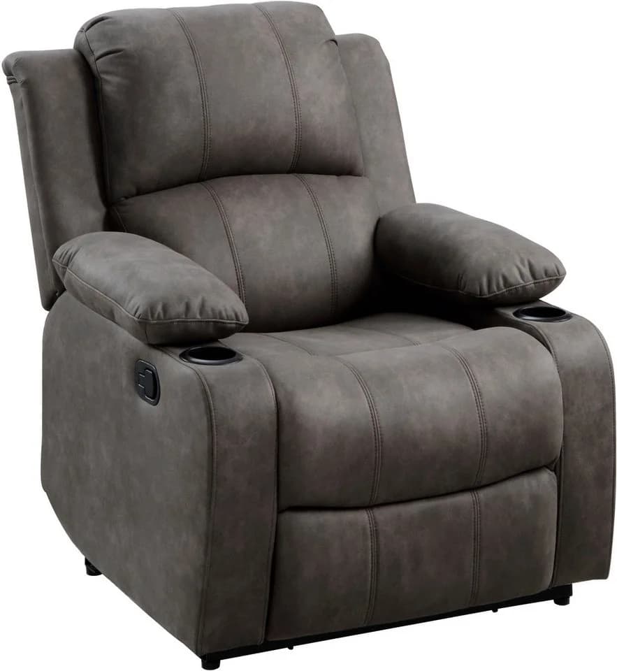ATLANTIC HOME COLLECTION Relaxsessel Cicero Dunkelgrau mit Getränkehalter - Bild 3