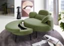 OTTO home Loveseat Riko Sessel Grün mit Stauraumhocker und Verstellfunktion Bild 1