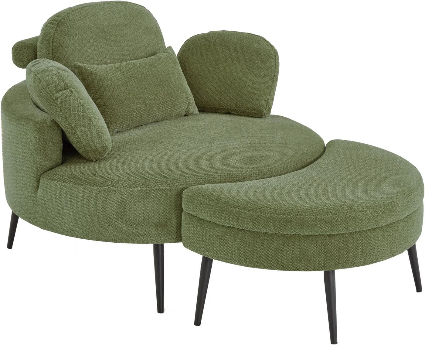 OTTO home Loveseat Riko Sessel Grün mit Stauraumhocker und Verstellfunktion - Bild 3