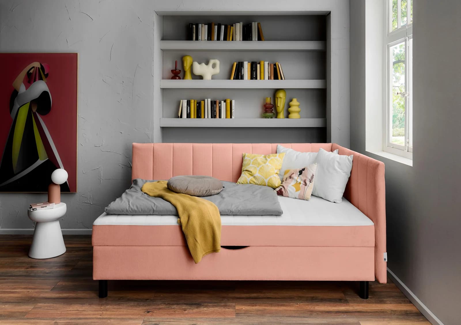 ATLANTIC HOME COLLECTION Polsterbett Norina Rosé mit Bettkasten
