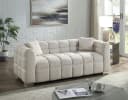 ATLANTIC HOME COLLECTION 3-Sitzer Sofa Creme mit Zierkissen Bild 2