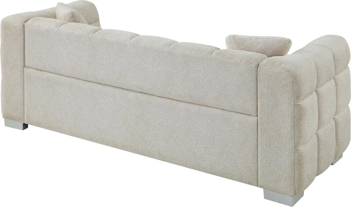 ATLANTIC HOME COLLECTION 3-Sitzer Sofa Creme mit Zierkissen - Bild 4