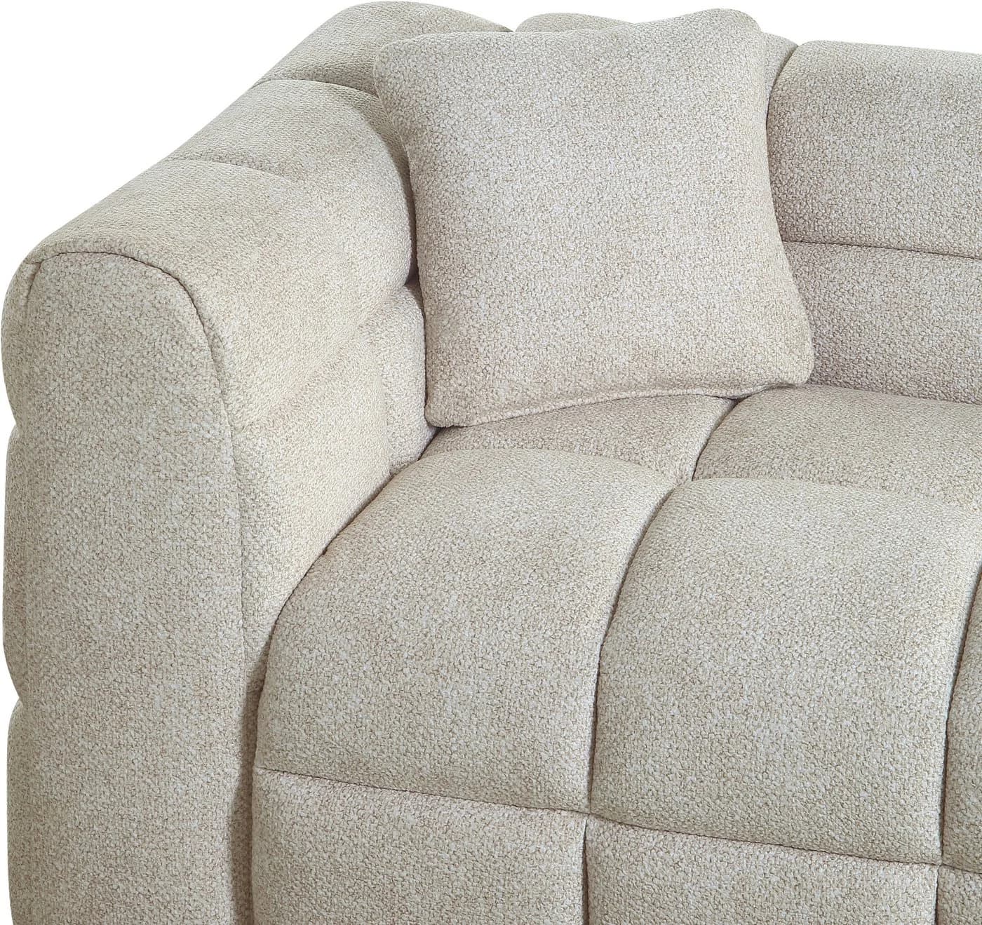 ATLANTIC HOME COLLECTION 3-Sitzer Sofa Creme mit Zierkissen - Bild 5