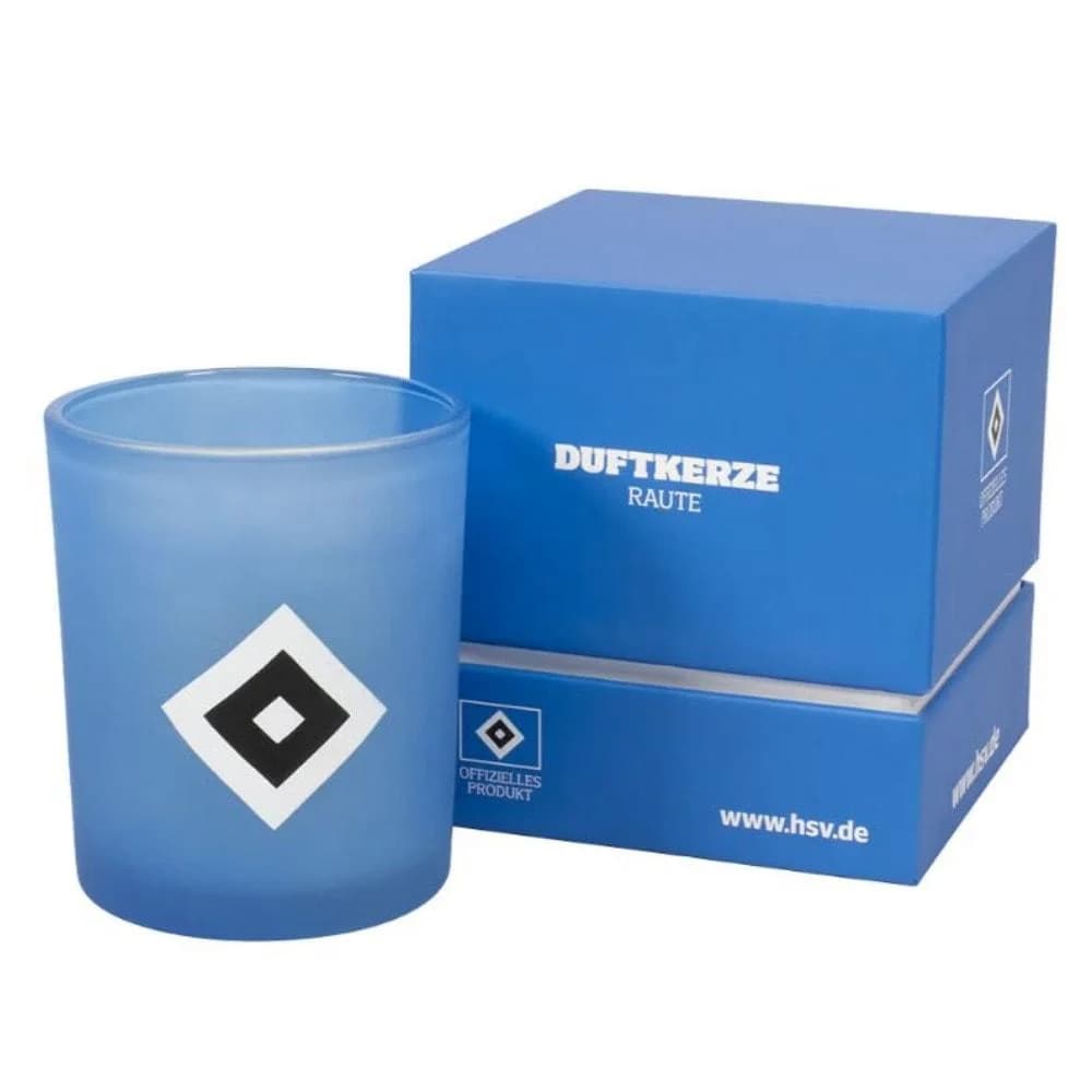 Duftkerze HSV "Raute" mit Vanille-Duft und Glasbehälter