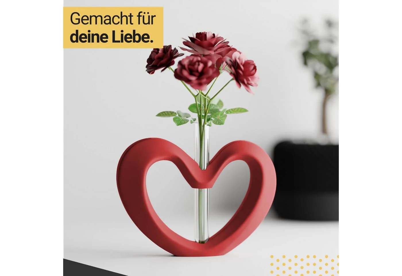 Shapes - Decorations Herzvase Dekovase Herzform Glasröhrchen Valentinstag Geschenk
