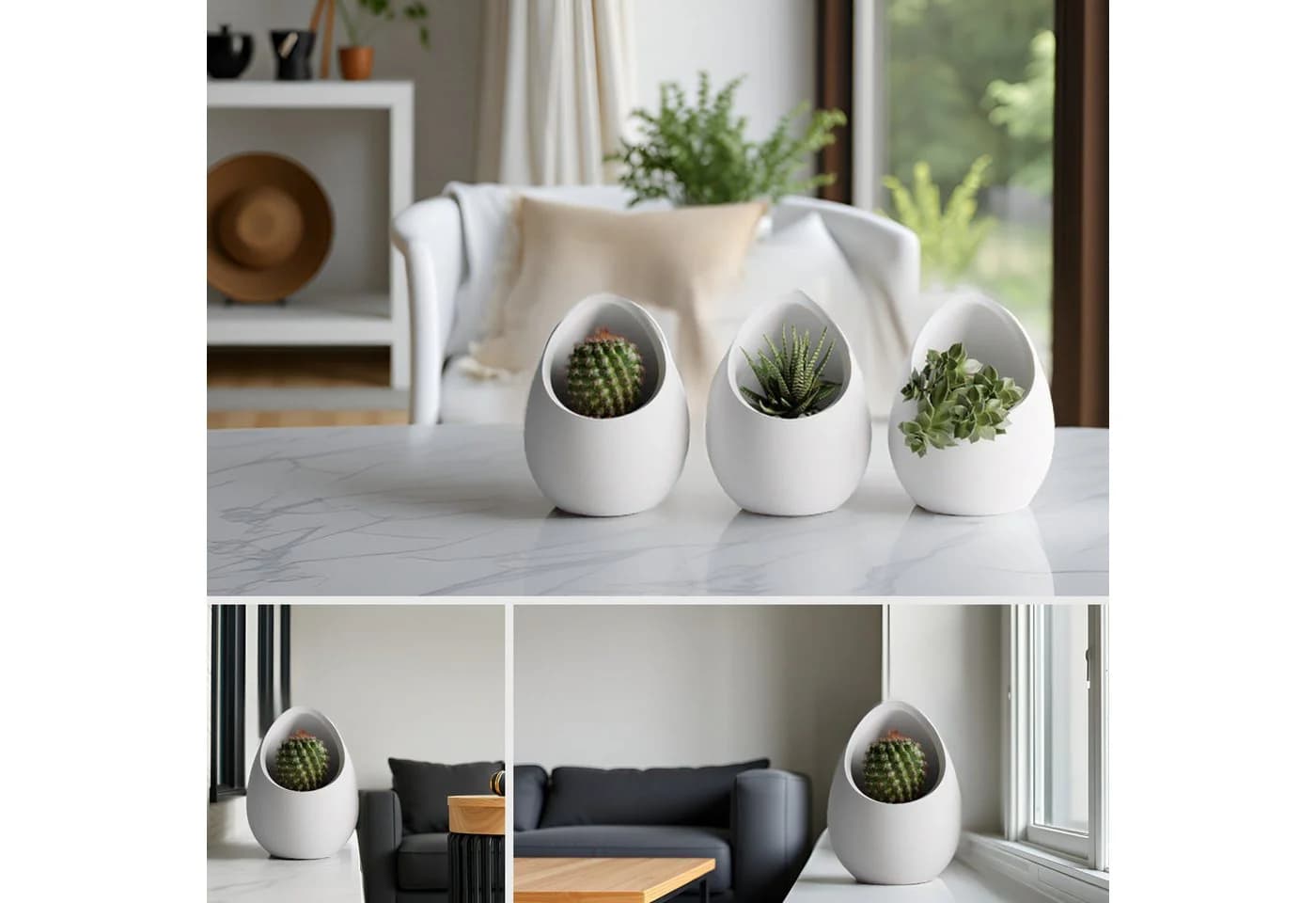 Shapes - Decorations Blumentopf Nuvia Planter Two-Tone Design Weiß - Bild 4