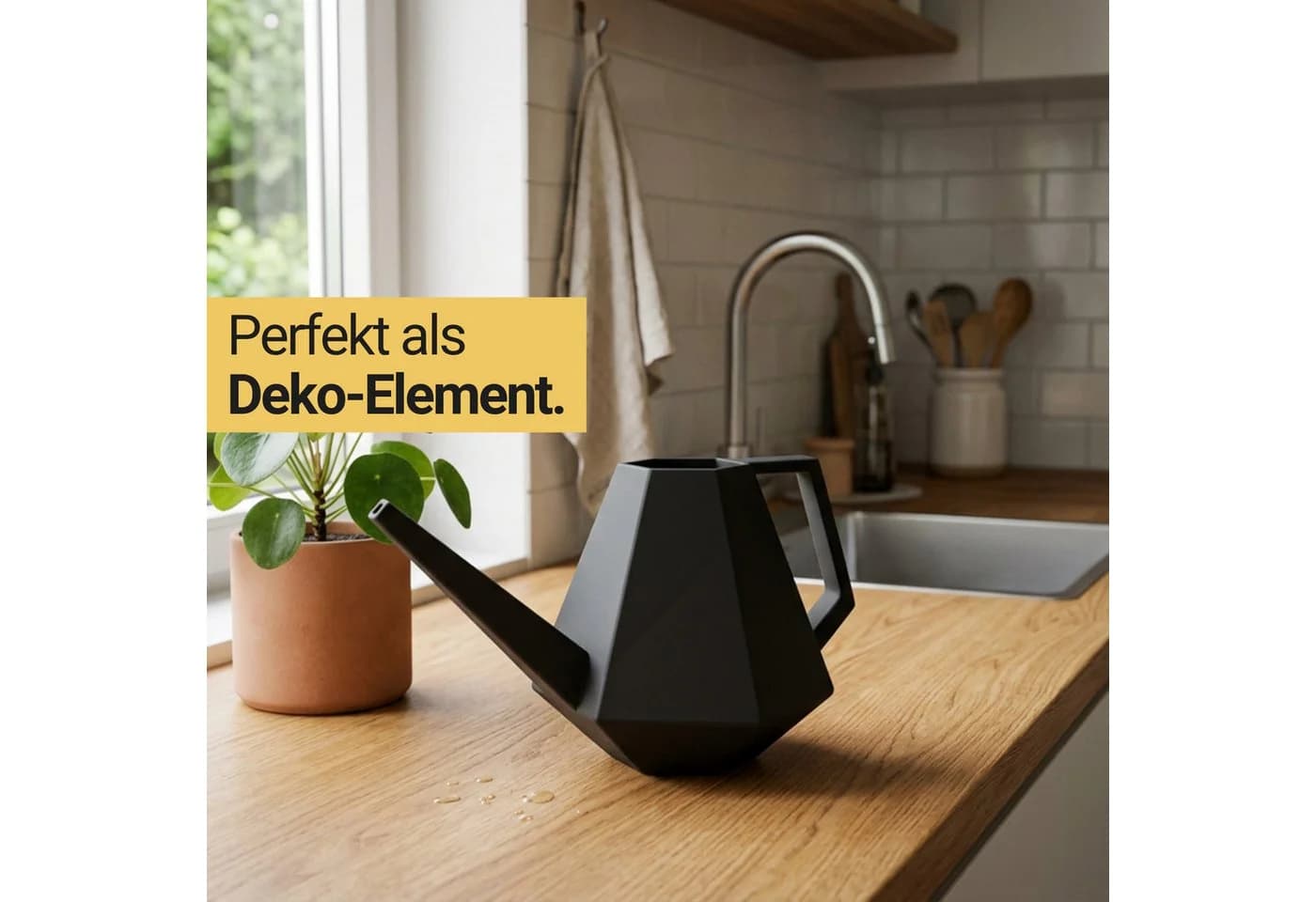 Shapes - Decorations Watering Can Premium Gießkanne Schwarz