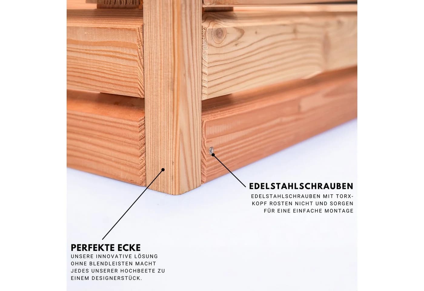 Mega-Holz Hochbeet Rhombus XL Lärchenholz - Bild 5