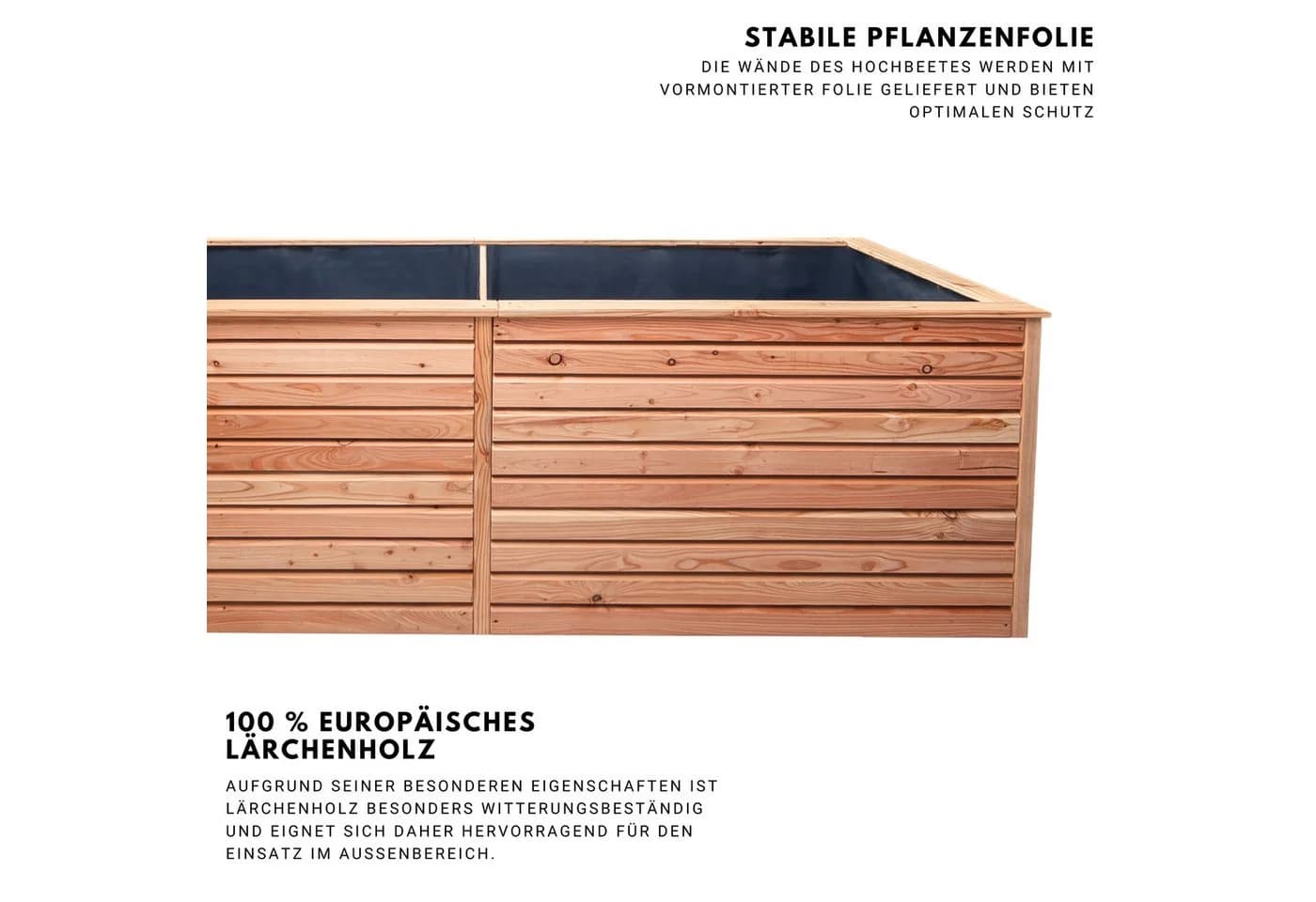Mega-Holz Hochbeet Rhombus XXL Lärchenholz 346x80x73cm