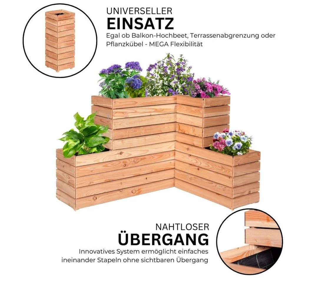 Mega-Holz Pflanzkübel Modulo Lärchenholz Naturbelassen - Bild 4