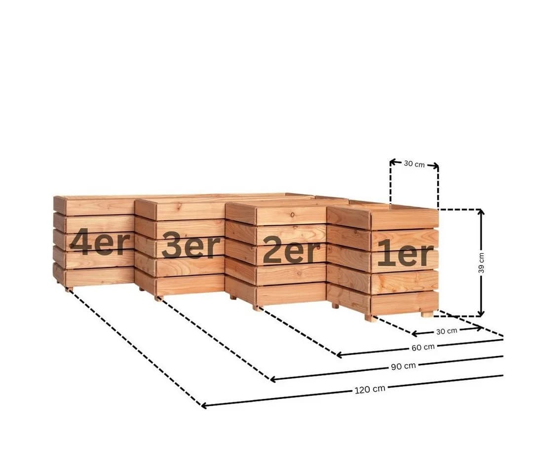 Mega-Holz Pflanzkübel Modulo Lärchenholz Naturbelassen - Bild 5