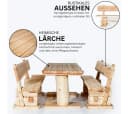Mega-Holz Garten-Essgruppe Massive rustikale Sitzgarnitur aus heimischer Lärche Bild 1
