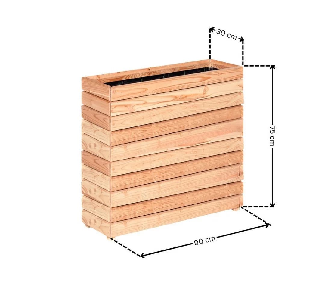 Mega-Holz Hochbeet Balkon Pflanzkübel 90x30x75 cm Lärche Holz Modular - Bild 4