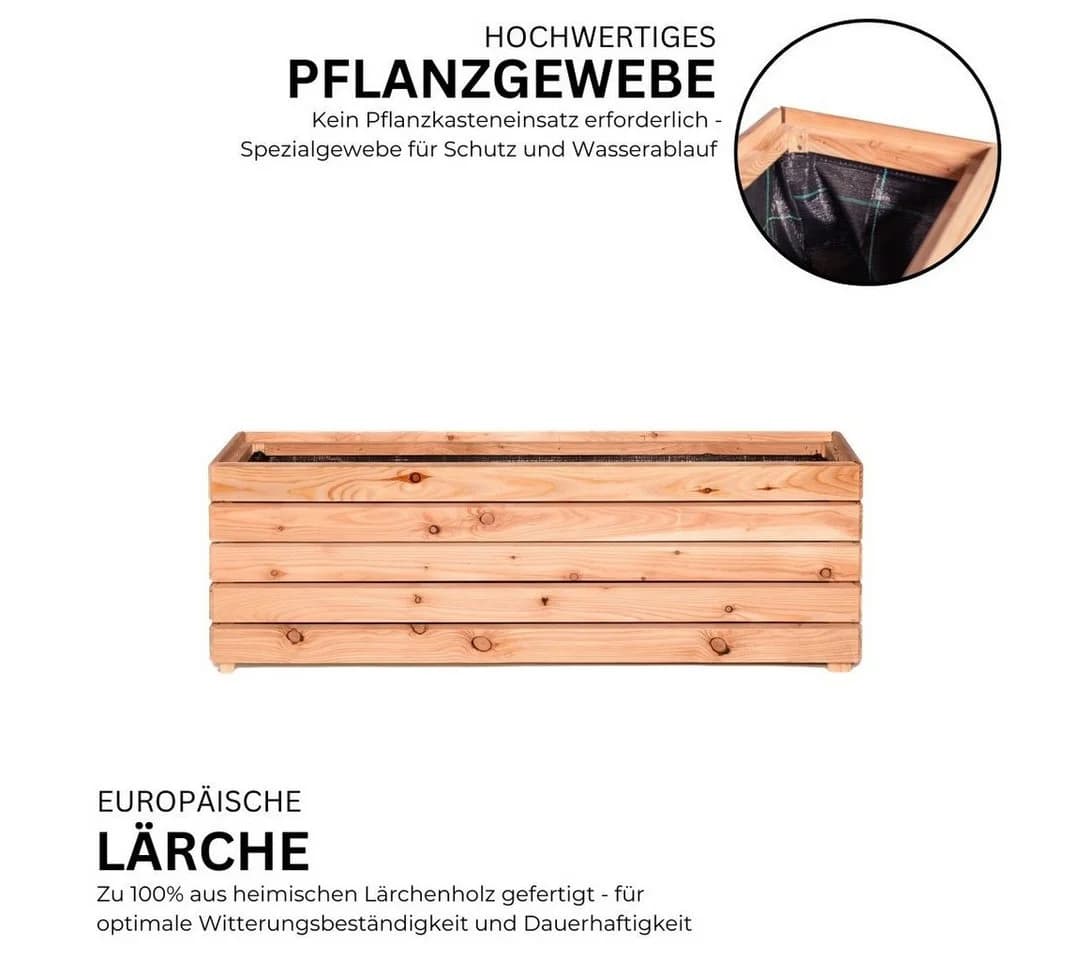 Mega Holz Hochbeet Lärche Modulo L 120x30x39 - Bild 3