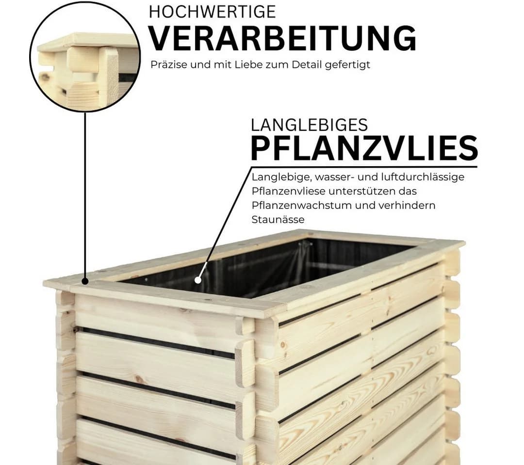Mega-Holz Hochbeet PLANTO Kiefer Stecksystem - Bild 4