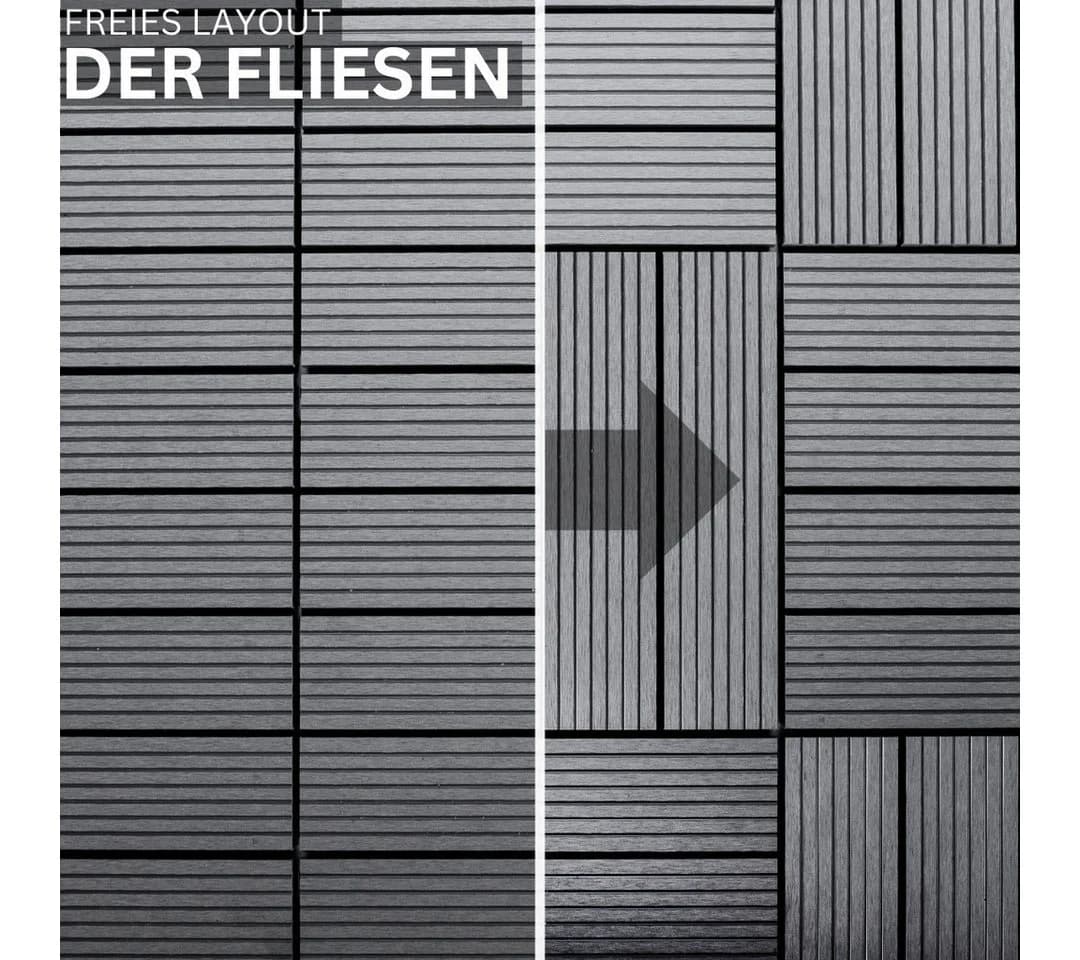 Mega-Holz Terrassenfliesen Anthrazit Klicksystem - Bild 3