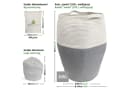 WIESEN.design Wäschekorb Jamila Grau/Weiß 105L Baumwolle geflochten Bild 1
