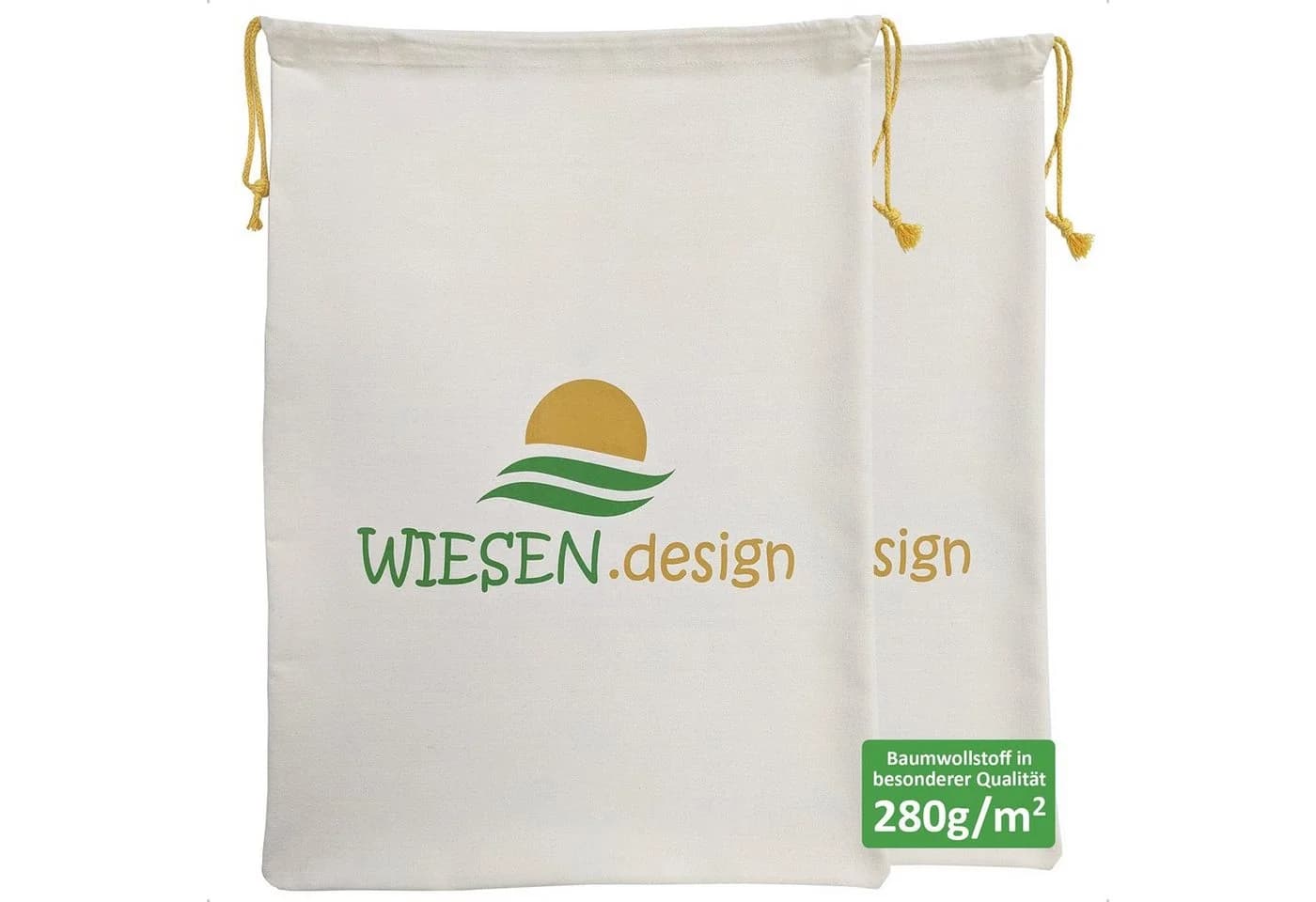WIESEN.design Wäschesack Set Baumwollbeutel mit Kordelzug - Bild 2