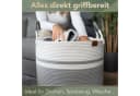 WIESEN.design Wäschekorb EMILIA Grau Geflochten Faltbar 80L Bild 3