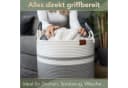 WIESEN.design Wäschekorb EMILIA Grau Geflochten Faltbar Bild 3