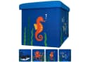 WIESEN.design Spielzeugtruhe 33L Blau Sitzbank mit Stauraum Bild 2