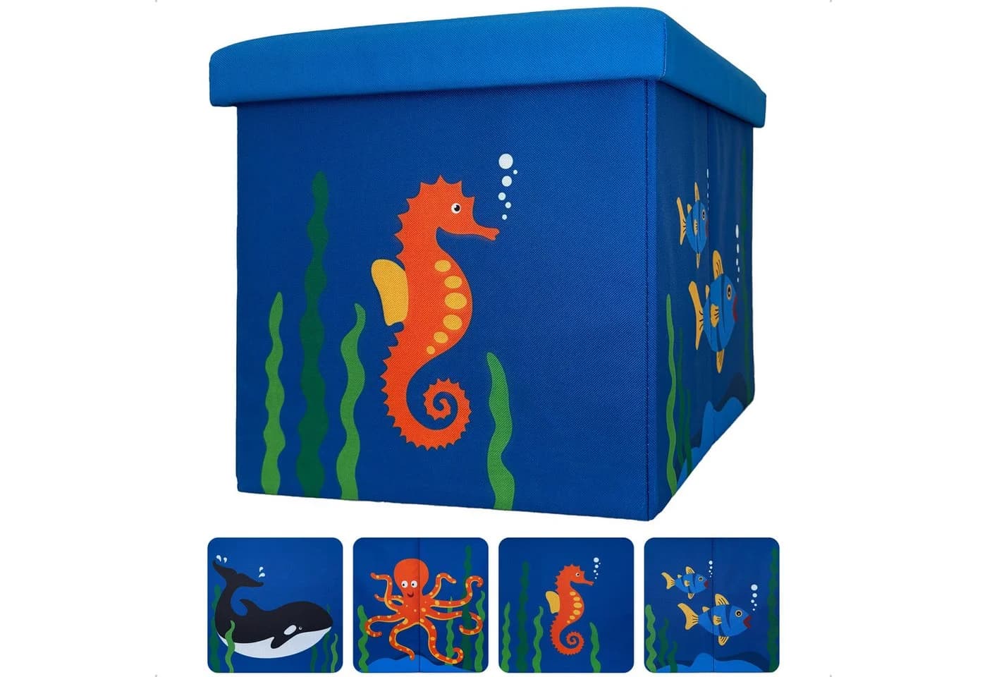 WIESEN.design Spielzeugtruhe 33L Blau Sitzbank mit Stauraum - Bild 2