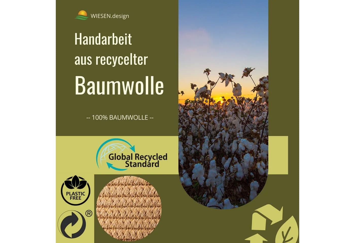 WIESEN.design Wäschekorb 61L Baumwollseil Weiß - Bild 4