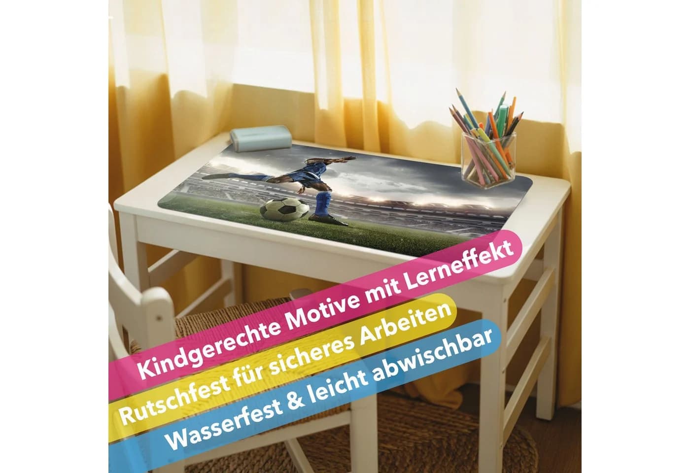 Lineo Schreibtischunterlage XXL abwischbar bunt - Bild 3