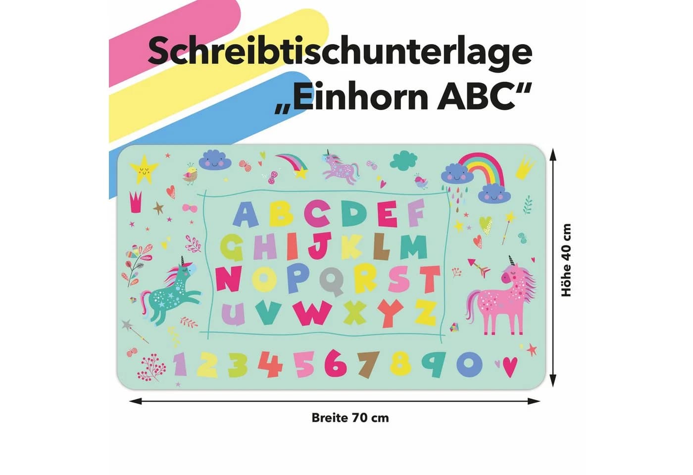 Lineo Schreibtischunterlage Malunterlage abwischbar Einhorn & Prinzessin