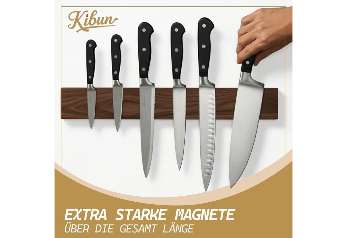 Kibun Magnetleiste aus Holz 40 cm Messerhalter Wand - Bild 3