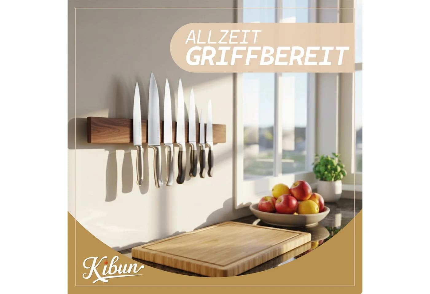 Kibun Magnetleiste aus Holz 40 cm Messerhalter Wand - Bild 4