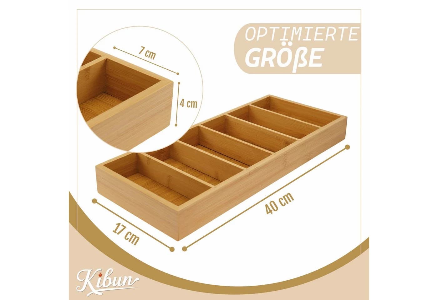 Kibun Brillen-Organizer Bambus 6 Fächer