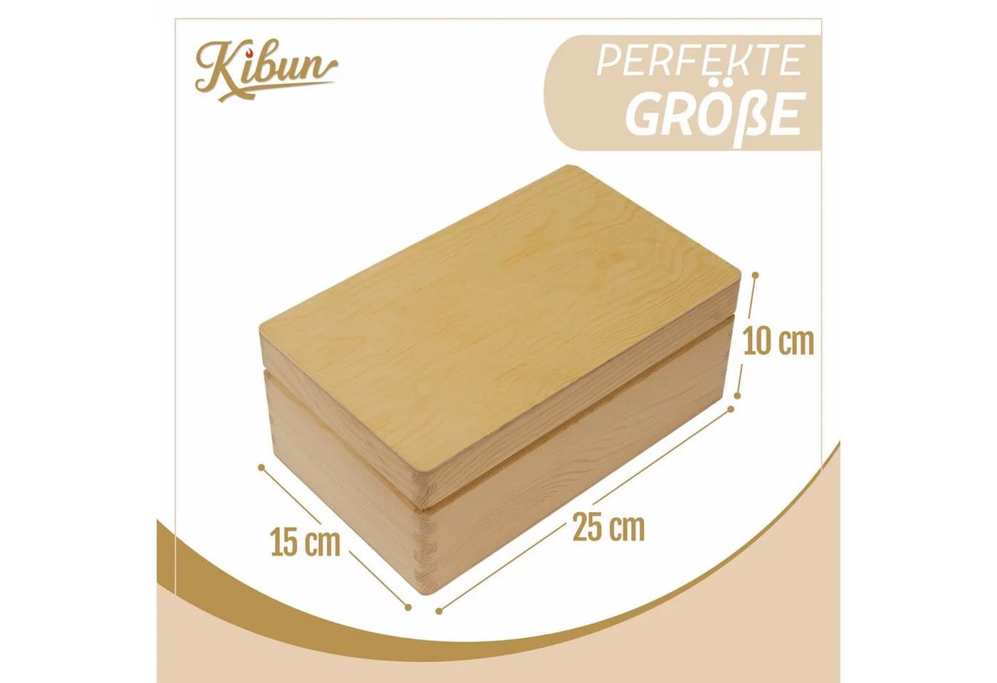 Kibun Holzkiste mit Klappdeckel Natur Bambus