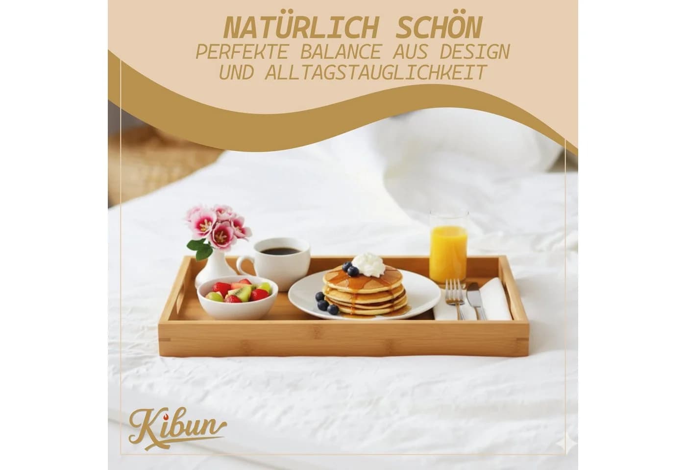 Kibun Serviertablett Akazienholz mit Griffen - Bild 5