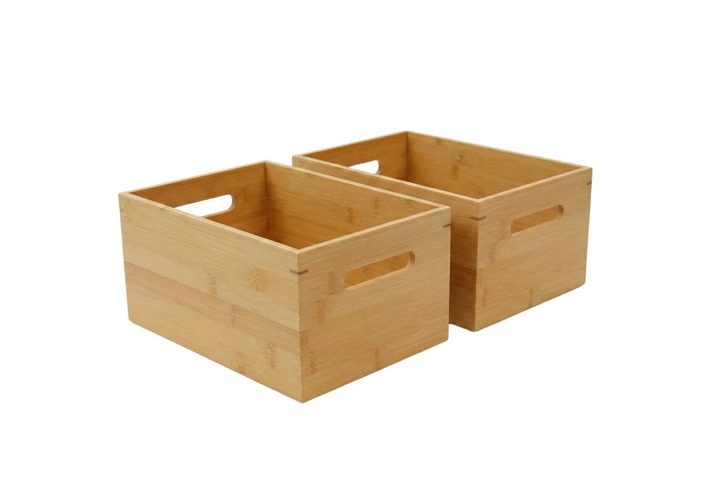 Kibun Stapelbare Holzkiste Bambus mit Griffen - Bild 2