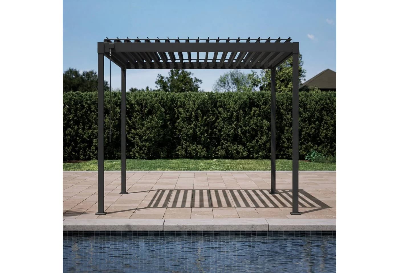 Mirador Pergola 80S Pavillon Terrassenüberdachung Anthrazit Stahl Lamellendach - Bild 2