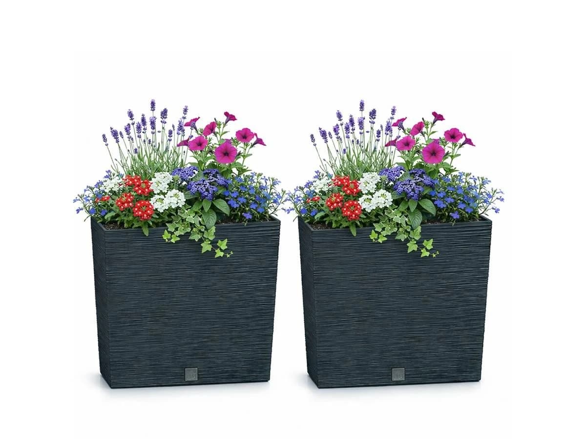 Prosperplast Blumenkasten 2x Furu DFC600T Anthrazit Rillenoptik - Bild 2